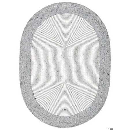 Safavieh 6 x 9 ft. Braided Contemporary Oval Rug, Grey & Ivory BRD904G-6OV